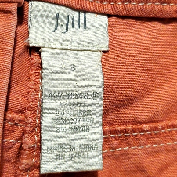 J.JILL Dusty Rose Pink Wide-Leg Linen Blend Pants - Sz 8 - Picture 7 of 7